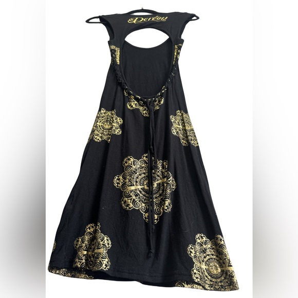 House of Dereon Black and Gold Sleeveless dress Size Small - Picture 4 of 9